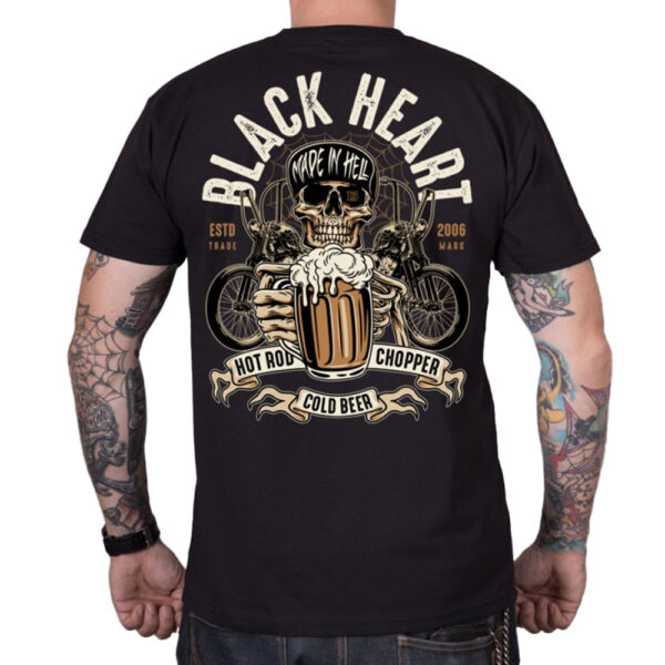 Polo BLACK HEART Beer Biker fekete