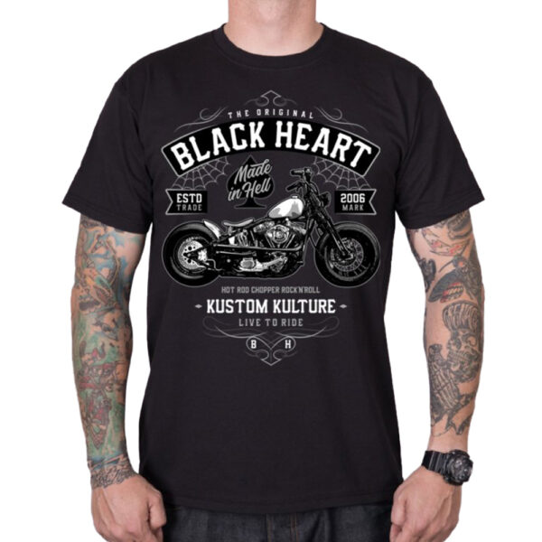 Polo BLACK HEART Moto Kult fekete