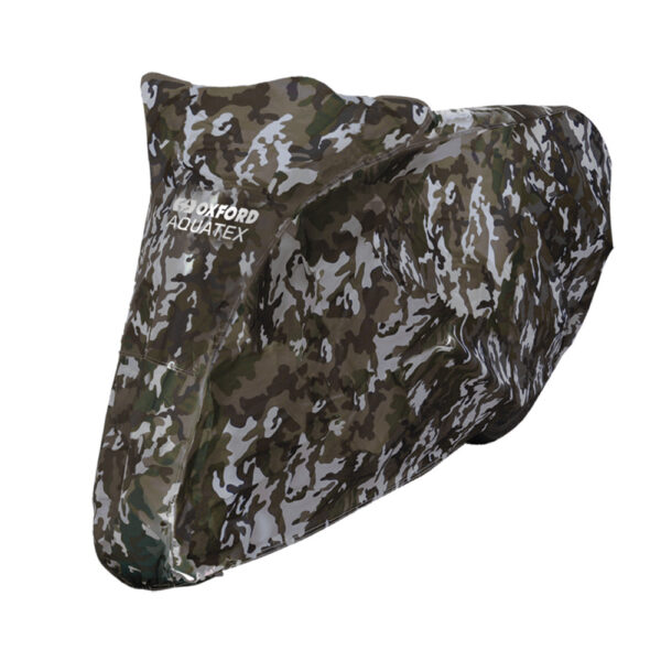 Terepszinu motorkerekpar ponyva Oxford Aquatex Camo M