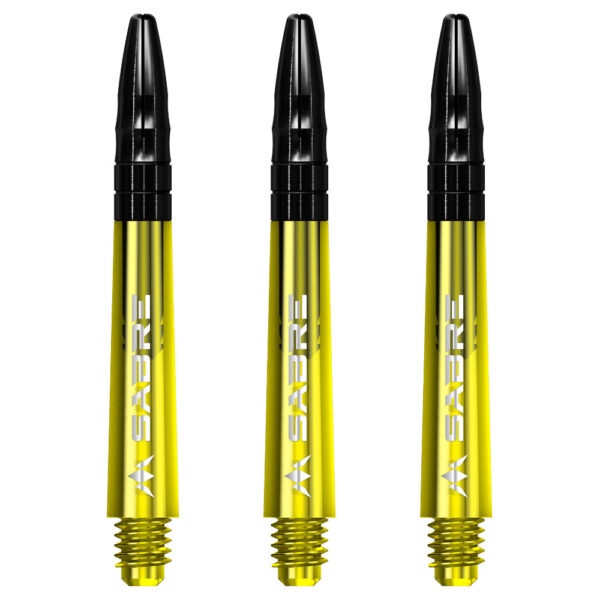 Dart nyil test Mission Sabre Shafts Yellow Tweenie 3 db