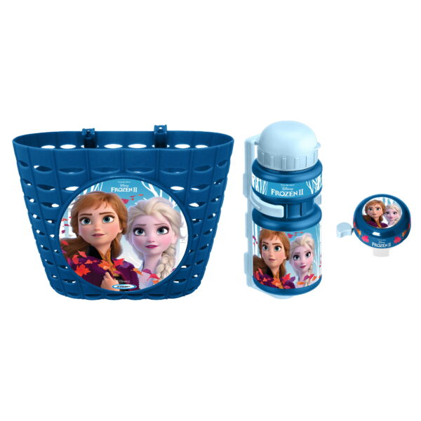 Kerekpar szett Frozen II kosar palack csengo – kek scaled