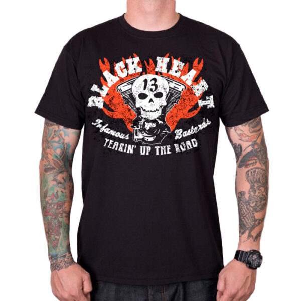 Polo BLACK HEART Flathead Skull