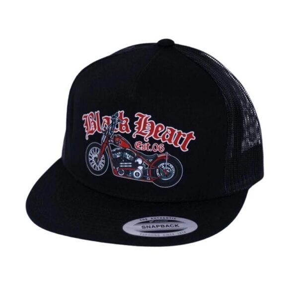 Snapback sapka BLACK HEART Red Chopper Trucker